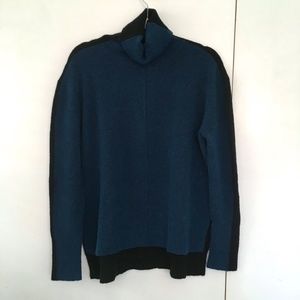 Athleta, size M, blue and black, turtleneck sweater